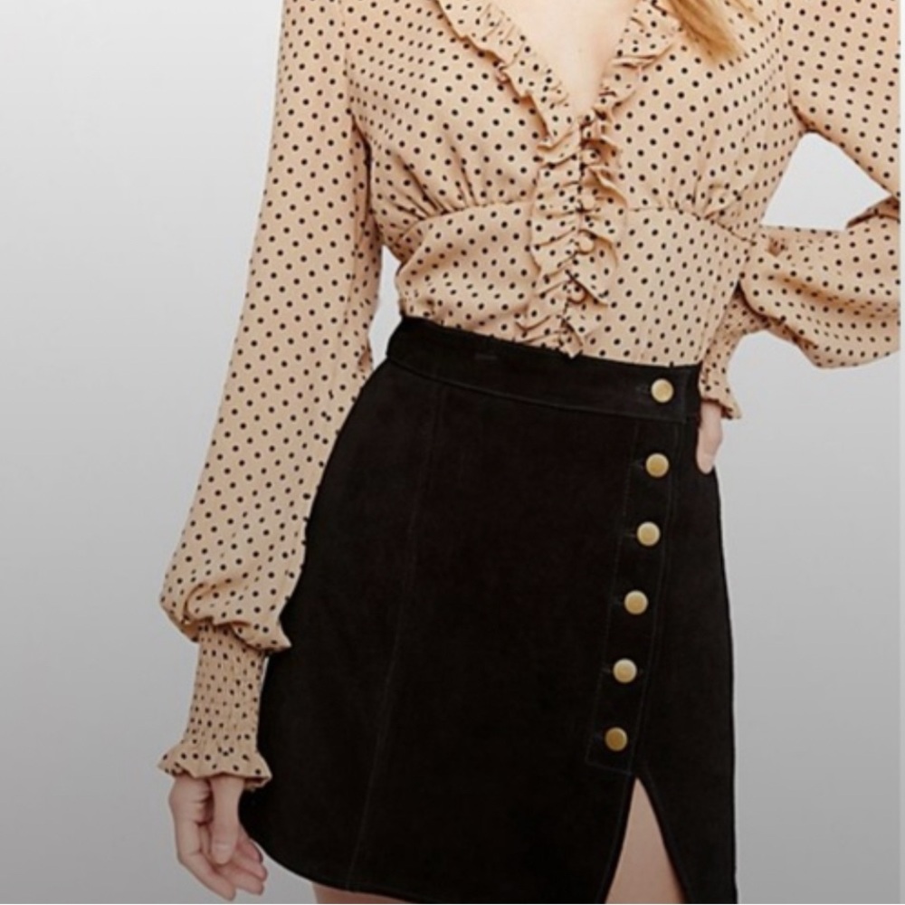Free People Understated Suede Mini Skirt